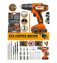 Alman World Copper E-6827 Metal Şanzuman Samsung Lion Çift Akülü Vidalama Matkap Yardımcı Set