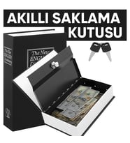 Kitap Görünümlü Anahtarlı Gizli Kasa – Para, Takı ve Değerli Eşyalar için Güvenli Saklama Kutusu (Lacivert-Mor-Siyah-Beyaz)