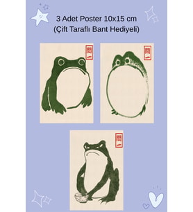 Japon Kurbağaları 3 Adet Poster 10X15 cm