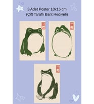 Japon Kurbağaları 3 Adet Poster 10X15 cm