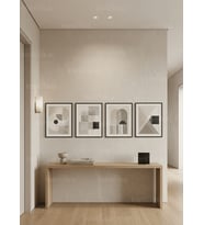Modern Minimalist Soyut Geometrik 4’lü Ahşap Çerçeveli Tablo Seti
