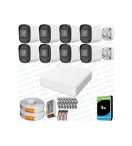 Provzen Hikvision Unv 8'li Full HD Güvenlik Kamerası Set Gece Görüş, Mikrofon, Olay Anında Bildirim