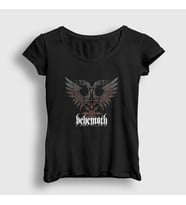 Presmono Kadın Siyah Eagle Behemoth T-Shirt 16684tt