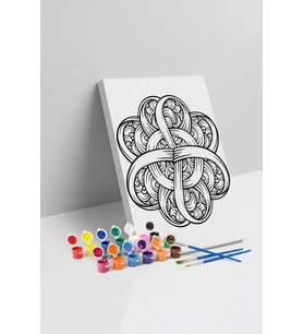 Düğüm Desenli Mandala Tuval Boyama Seti 40x50 cm