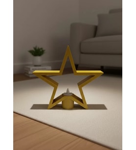 Sarı Yıldız Mumluk Modern Salon Ve Raf Dekoru