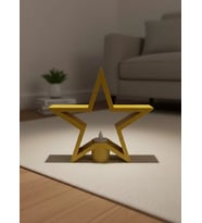 Sarı Yıldız Mumluk Modern Salon Ve Raf Dekoru