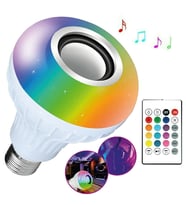 Gece Lambası Bluetooth Hoparlör Rgb Ledli Lamba Kumandalı Mp3 Çalar Ampul Renkli Ampul