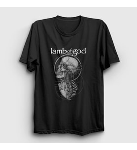 Presmono Unisex Siyah Skeleton Lamb Of God T-Shirt 94608tt