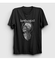 Presmono Unisex Siyah Skeleton Lamb Of God T-Shirt 94608tt