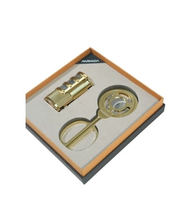 Parmida 3 Torch Gold Çakmak Gold Makas İkili Puro Seti TR9856