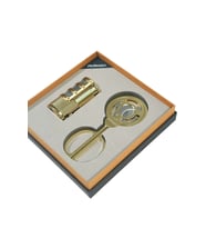 Parmida 3 Torch Gold Çakmak Gold Makas İkili Puro Seti TR9856