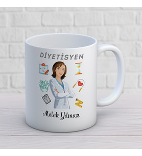 Kişiye Özel Meslek Diyetisyen Hediyelik Kupa Bardak