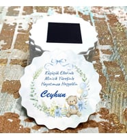 Magnet Hediyelik - Erkek Bebek Sevimli Ayıcık Tasarım Doğum Günü - Yenidoğan Magnet