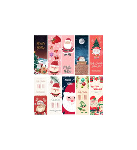 Yılbaşı Temalı Kitap Ayracı-Noel Baba Temalı Hediye  10'lu Yeni Yıl Kitap Ayraçları!
