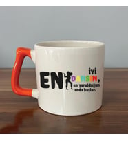En İyi Dansın Baskılı Kadınlar Günü Turuncu Kulplu D Kupa