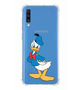 Samsung Galaxy A70  Köşe Korumalı Antişok Kapak Donald Duck Tasarımlı Şeffaf  Kılıf