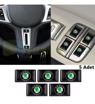 Skoda Logo Direksiyon Jant Vites Torpido Damla Silikon Oto Sticker 5 Adet ( 17 x 11 mm Ölçü )