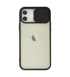 Apple İphone 12 Kılıf Palm Buzlu Kamera Sürgülü Silikon - Siyah