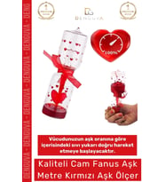 #AşkÖlçer Sihirli Cam Fanus Enerji Ölçer Hediyelik Romantik Sevgiliye Aşk Metre Kırmızı Aşkölçer
