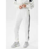 Lacoste Women's Joggers Slim Fit Renk Bloklu Organik Pamuk Kadın Eşofman Altı Beyaz