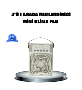 Taşınabilir Mini Klima Fan 3’ü 1 Arada Soğutucu, Nemlendirici Ve Gece Lambası