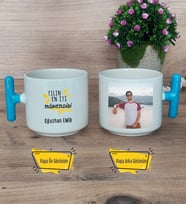 Mühendisler Günü Hediyesi Kupa Bardak Fotoğraflı T Mavi Kulplu Yılın En İyi Mühendisi Mühendise Hediye