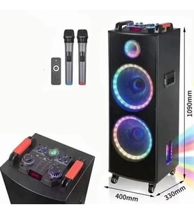 Büyük Boy 12*2İnç 2000W Rgb Bluetooth Mikrofonlu Parti Hoparlör Ndr-1222