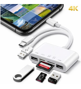 SChitec 3in1 Type-C / Lightning / UsbA to Kart Okuyucu & Usba Dönüştürücü Adaptör