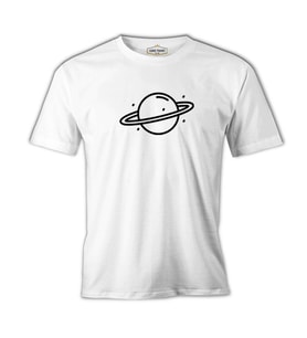 Saturn II Logo Beyaz Erkek Tshirt