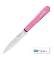 Opinel Essential No:113 Paslanmaz Çelik Tırtıklı Soyma Bıçağı PEMBE