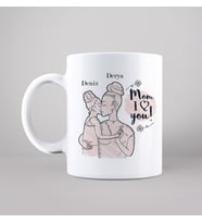 Seni Seviyorum Anne ( I Love You Mom ) Tasarımlı Kupa Kişiye Özel