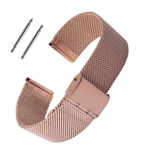 Rose Gold Hasır Çelik Saat Kordonu 12-14-16-18-20-22-24-26-28mm Metal Örgü Kayış