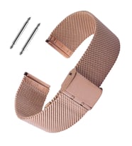 Rose Gold Hasır Çelik Saat Kordonu 12-14-16-18-20-22-24-26-28mm Metal Örgü Kayış
