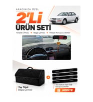 e-biz NİSSAN MAXİMA A32 (1994-1999) Uyumlu Torpido Örtüsü + Tay Tüyü Bagaj Çantası - Siyah - NI005