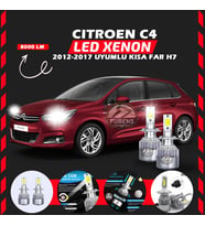 Citroen C4 2012-2017 Kısa Far Uyumlu Şimşek Etkili Led Xenon Performance Series H7