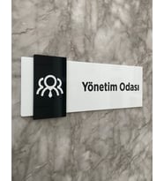 Basic Pearl Black Seri Yönetim Odası Yönlendirme Levhası Kapı İsimliği
