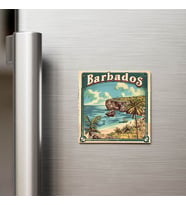 Barbados Barbados - Posta Pulu Temalı Ülke - Baskılı Buzdolap Magneti Kare - 9x9 cm