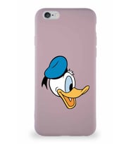 Apple iPhone 6S Soft Premier Kapak Donald Duck-F Tasarımlı Silikon Kılıf - Pudra (Şeffaf)