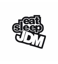 Eat Sleep Jdm Araba Sticker siyah 15x15 CM (Siyah)