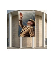 Göğe Bakan Atatürk.Atatürk Portresi Poster Bayrak Premium Raşel Kumaş ATA73 2x3m