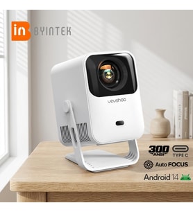 Vevshao A15 Projeksiyon Cihazı, Full HD Destekli, Android 14, 300 ANSI, AutoFocus, Wi-Fi 6, Bluetooth 5.4, 100° Döndürülebilir Stand