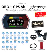 OBD + OBD 2 + GPS Çift Modlu Araç HUD LCD Ekranlı Akıllı Gösterge ve Arıza Tespit Cihazı Koku Hediye (Siyah)