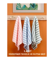 3 ADET - Mikrofiber Mutfak Bezi Temizlik Bezi Mikrofiber Leke Tutmayan Tüy Bırakmayan Mikrofiber Bez