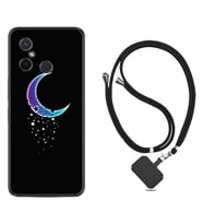 Xiaomi Redmi 12C Kılıf Resimli Boyun Askılı İpli Desenli Silikon Series Moon Star 1851
