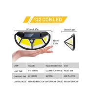 Periboia Fonksiyonel Sensörlü 122 Ledli Solar Bahçe Lambası (Karışık)