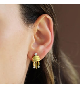 Camber Trend Gold Gümüş Küpe