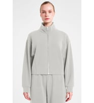Kadın Fermuarlı Sweatshirt 25N-2105 (Ekru)