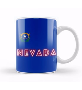 Nevada state flag gift   vintage Retro Rainbow Style Kupa Bardak Porselen