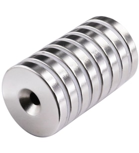 2 Adet 25X10/5X5,5 Mm Neodyum Mıknatıs Havşa Delikli Magnet Vida Atılabilir N35 Nikel Paslanmaz ( L
