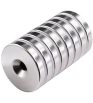 2 Adet 25X10/5X5,5 Mm Neodyum Mıknatıs Havşa Delikli Magnet Vida Atılabilir N35 Nikel Paslanmaz ( L